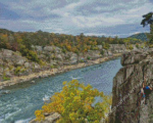 Rock Climbing in Great Falls Diamond Painting