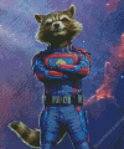 Rocket Raccoon In Space Diamond Painting