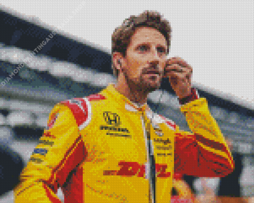 Romain Grosjean Racing Driver Diamond Painting