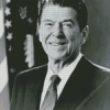 Ronald Reagan Black And White Diamond Painting