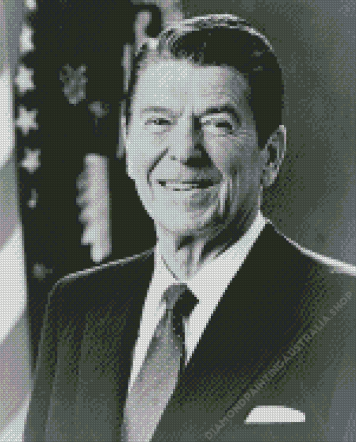 Ronald Reagan Black And White Diamond Painting