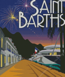 Saint Barths Night Poster Diamond Painting