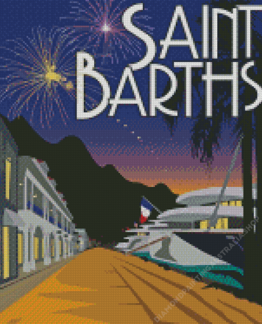 Saint Barths Night Poster Diamond Painting