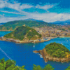 San Sebastian Seaside Town Diamond Painting