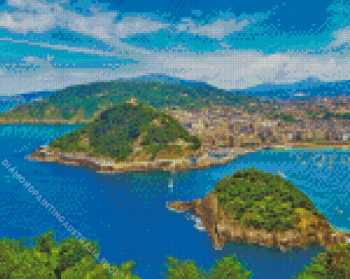 San Sebastian Seaside Town Diamond Painting