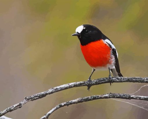 Scarlet Robin On Stick Diamond Painting