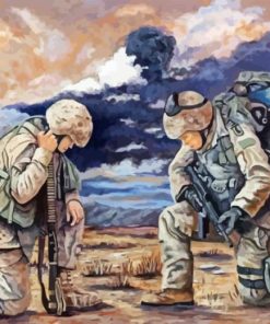 Soldiers Praying Diamond Painting