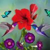 Spring Butterflies And Hummingbirds Diamond Painting