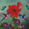 Spring Butterflies And Hummingbirds Diamond Painting