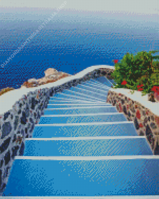 Stairs In Greece Diamond Painting