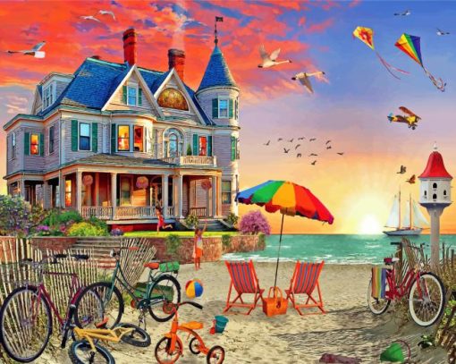 Summer Beach House Diamond Painting