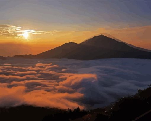 Sunrise at Mount Batur Diamond Painting