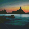 Sunset La Corbiere Lighthouse Diamond Painting