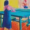 Table Tennis Players Art Diamond Painting