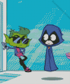 Teen Titans Go Beast Boy And Raven Diamond Painting