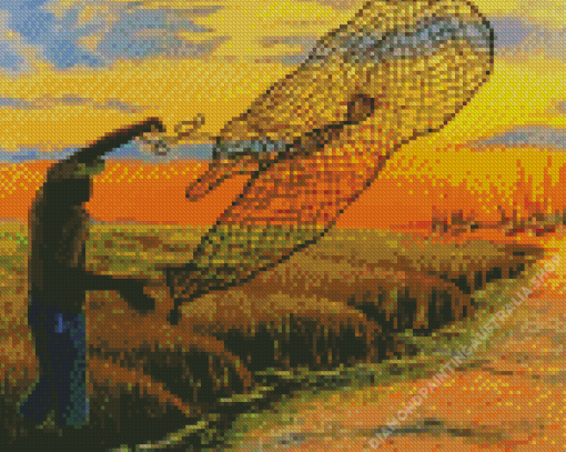 Throwing Net Fishing Diamond Painting