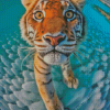 Tiger In Pool Of Water Diamond Painting