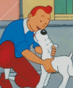 Tintin And Snowy Dog Diamond Painting