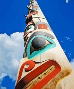 Totem Pole Close Up View Diamond Painting