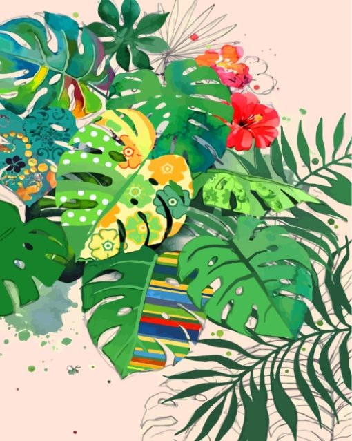 Tropical Leaves Diamond Painting