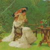 Two Women In Garden Diamond Painting