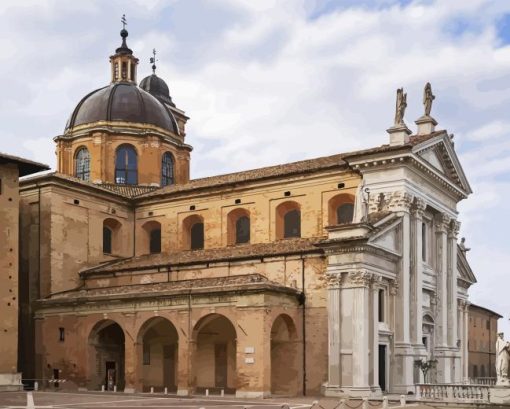 Urbino Dome Cathedral Italy Diamond Painting