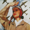 Vintage Pilot Woman Diamond Painting