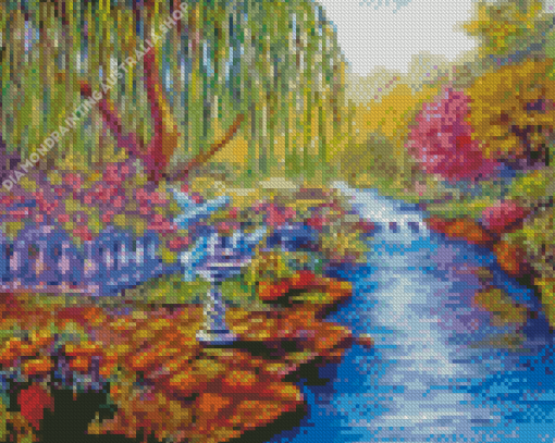 Willow Tree By Lake Diamond Painting