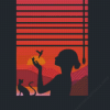 Window Woman Silhouette Diamond Painting