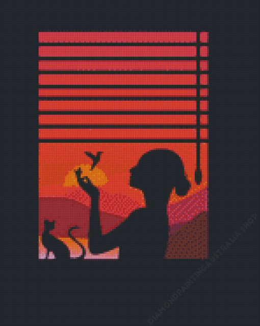 Window Woman Silhouette Diamond Painting