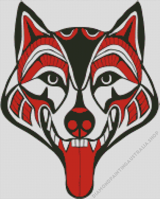 Wolf Face Haida Art Diamond Painting