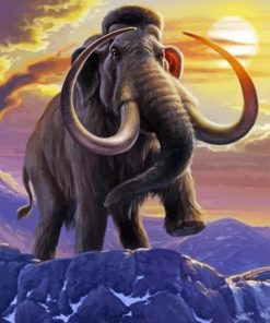 Woolly Mammoth At Sunset Diamond Painting