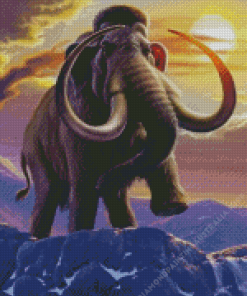 Woolly Mammoth At Sunset Diamond Painting