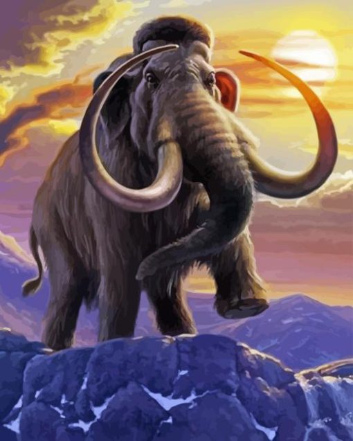 Woolly Mammoth At Sunset Diamond Painting