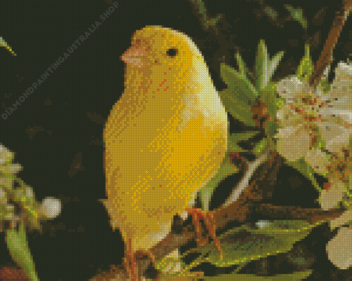 Yellow Canary On Tree Diamond Painting