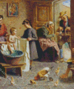 A Happy Family By Eugenio Zampighi Diamond Painting