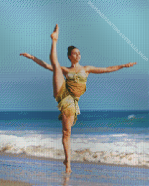 Ballet Dancer On The Beach Diamond Painting