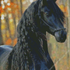 Beautiful Black Friesian Horse Diamond Painting