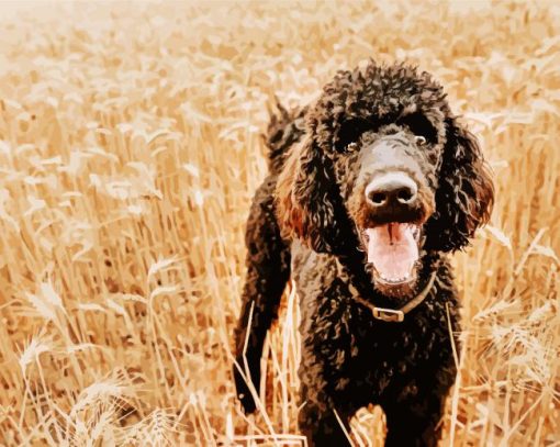 Black Happy Poodle Diamond Painting