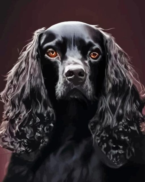 Black English Spaniel Diamond Painting