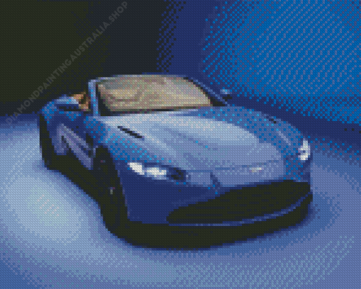 Blue Aston Martin Sport Car Diamond Painting