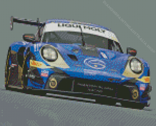 Blue Porsche Racing Diamond Painting