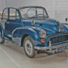 Blue Morris Minor Car Diamond Painting