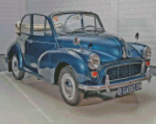 Blue Morris Minor Car Diamond Painting