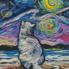 Cat Starry Night Diamond Painting