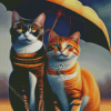 Cats And Umbrella Diamond Painting