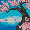 Cherry Blossoms Washington Poster Diamond Painting