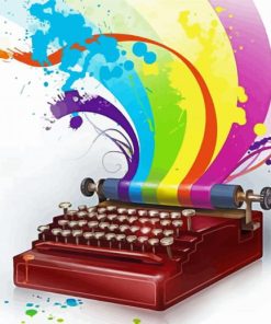 Colorful Manual Typewriter Diamond Painting
