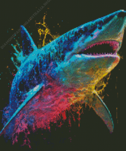 Colorful Shark Abstract Diamond Painting