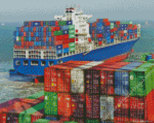 Containers In Ship Diamond Painting